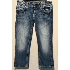 Miss Me Jeans Women's Size 29 Signature Cuffed Capri Embellished Denim